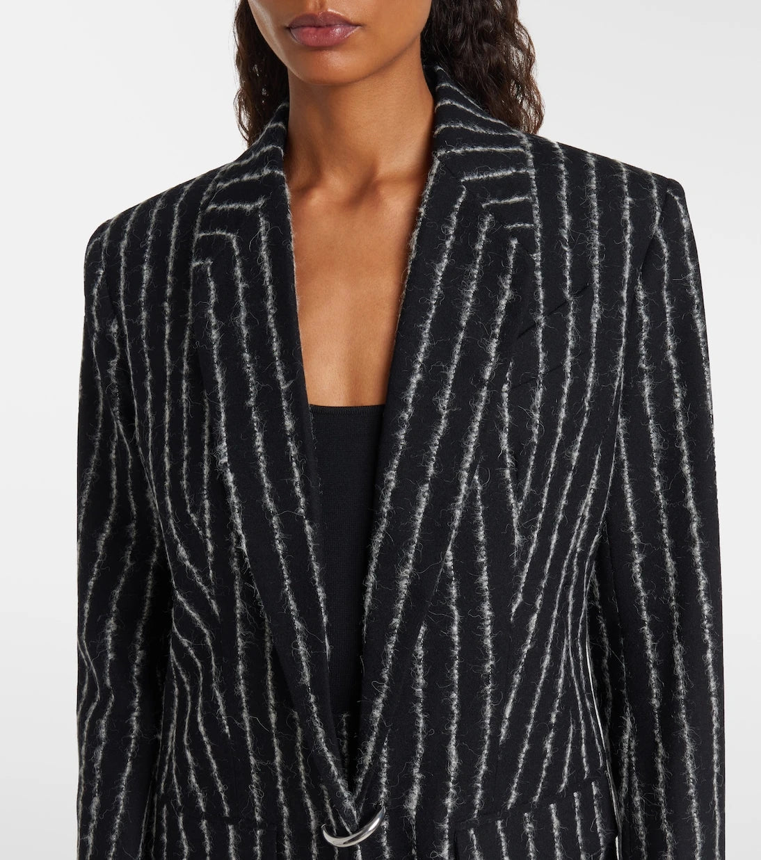 Mugler - Pinstripe wool-blend coat