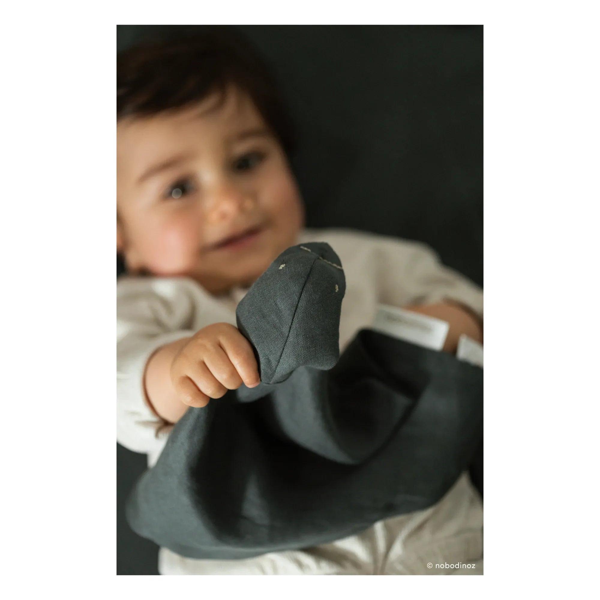 Nobodinoz - Bird Soft Toy - French Linen | Blue
