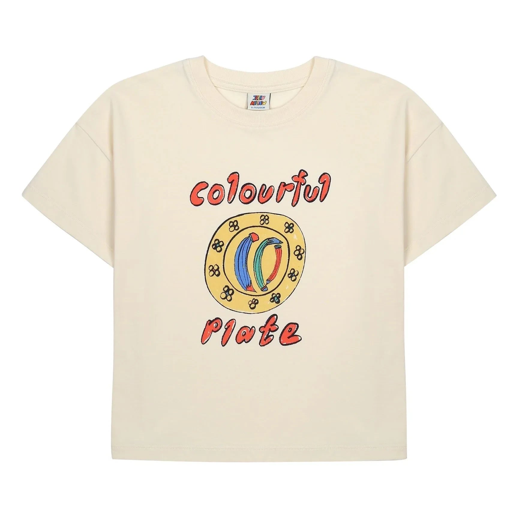Jelly Mallow - Colourful Plate T-shirt | Ivory
