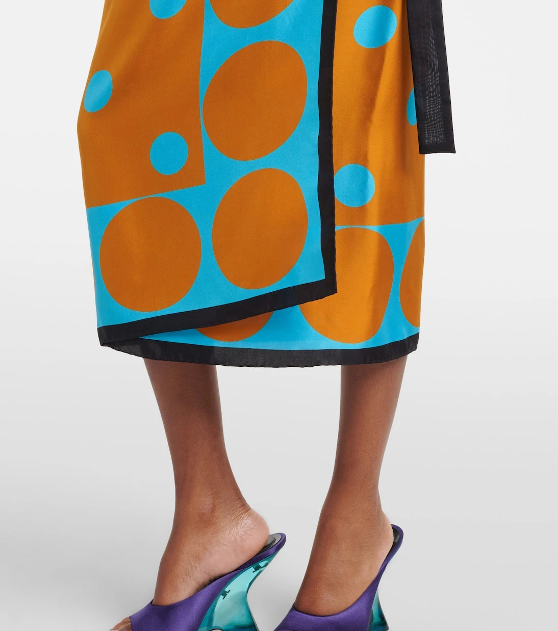 Dries Van Noten - Printed silk wrap skirt