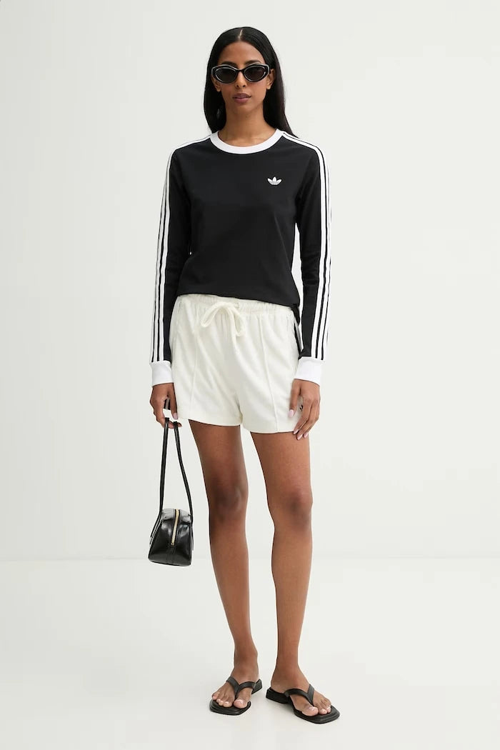adidas Originals çocuklar için pamuk ve elastan uzun kollu bluz