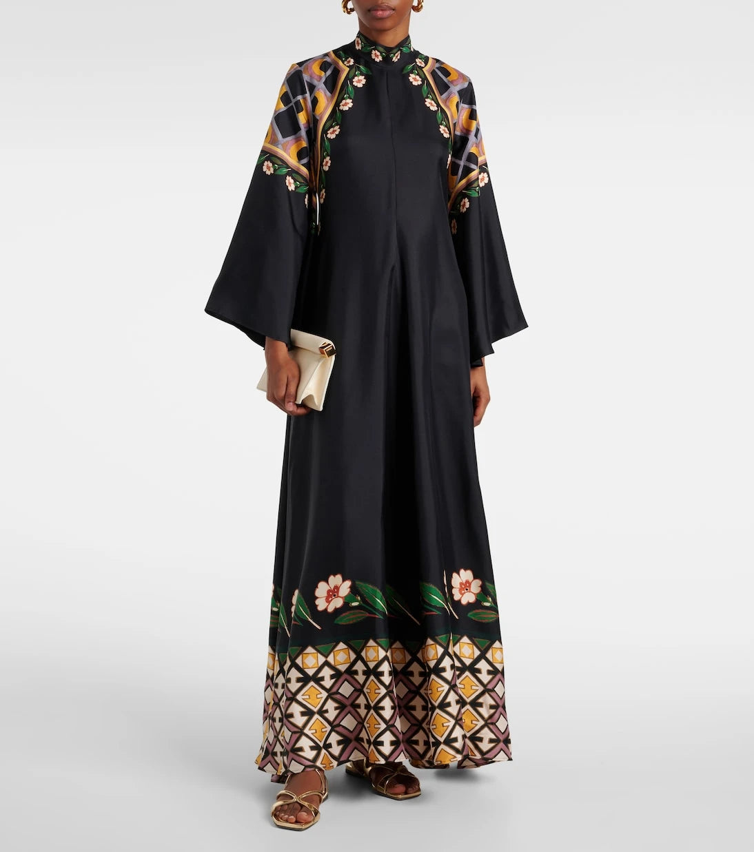 La DoubleJ - Magnifico printed silk twill maxi dress