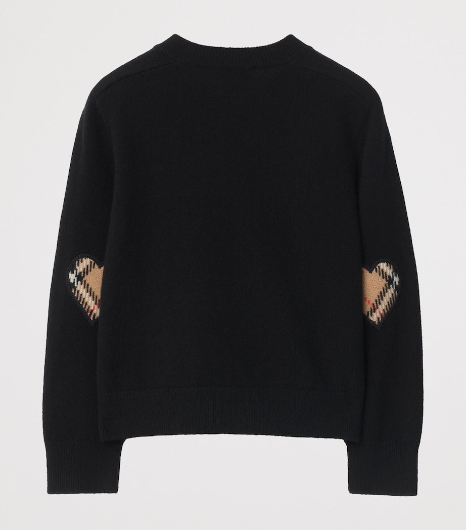 Burberry Kids Wool-Cashmere Heart Check Cardigan (3-12 Years)