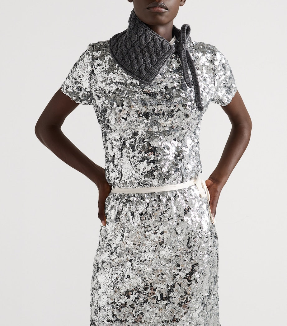 Metallic Embroidered Sequin Skirt