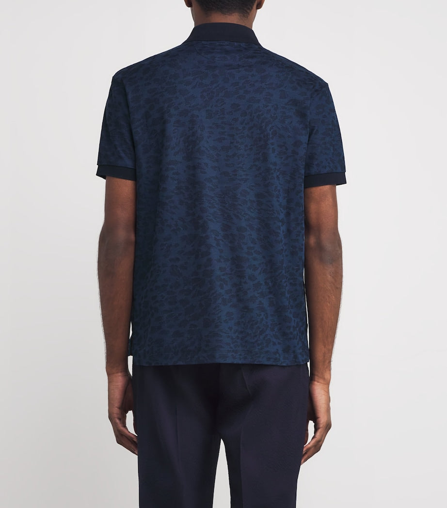 Paul Smith Cotton Leopard-Jacquard Polo Shirt
