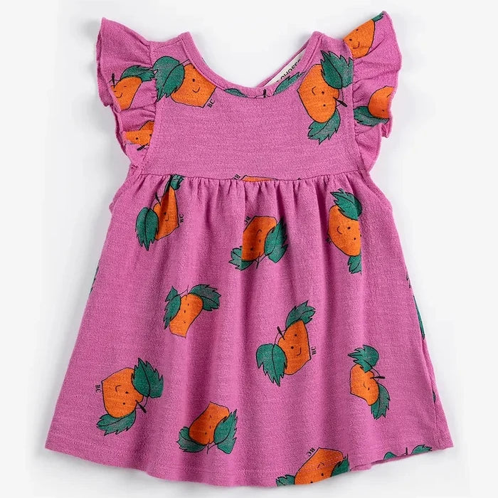 Бебешка памучна рокля Bobo Choses Tangerine