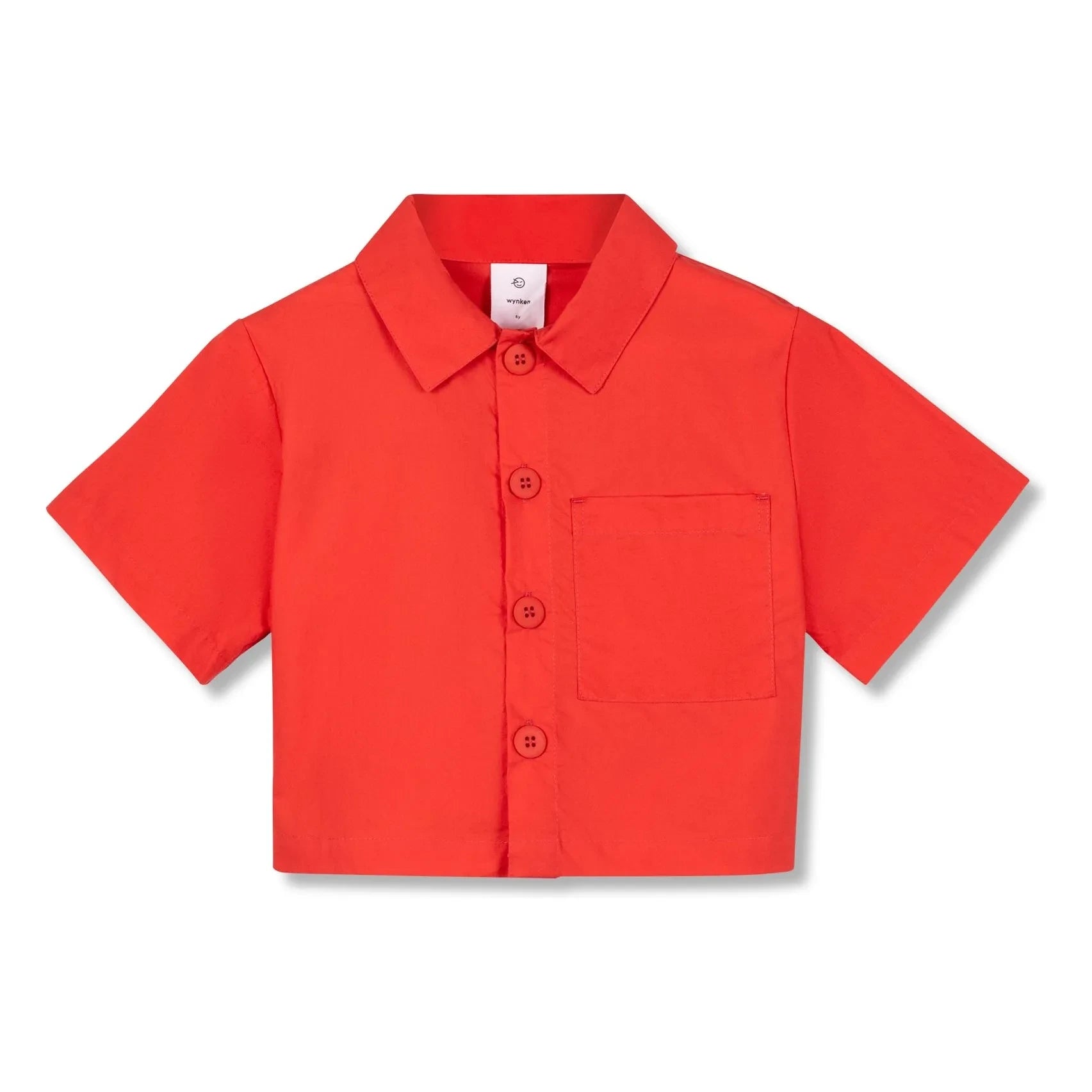 Wynken - Plain Crop Shirt | Red