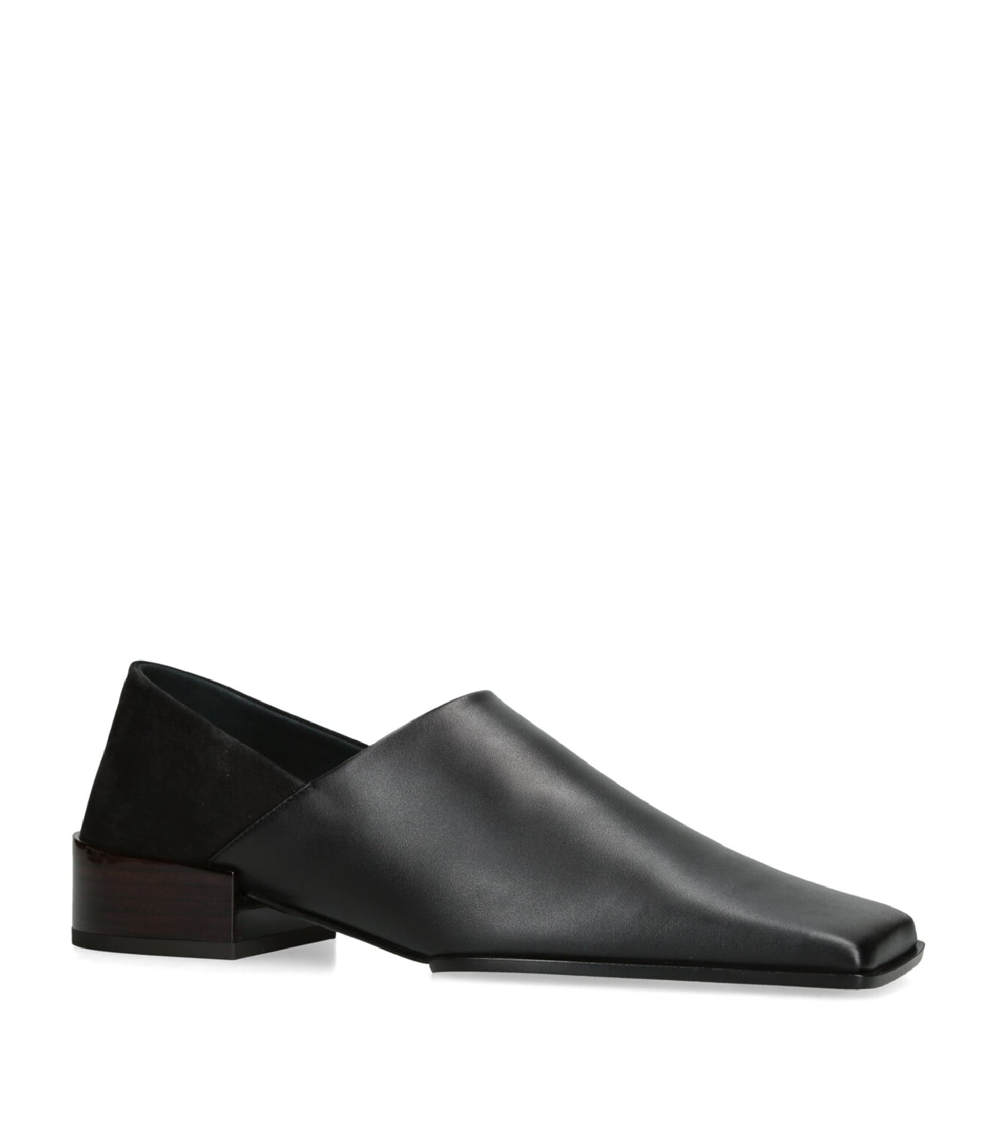 Alaïa Leather Square-Toe Loafers 20