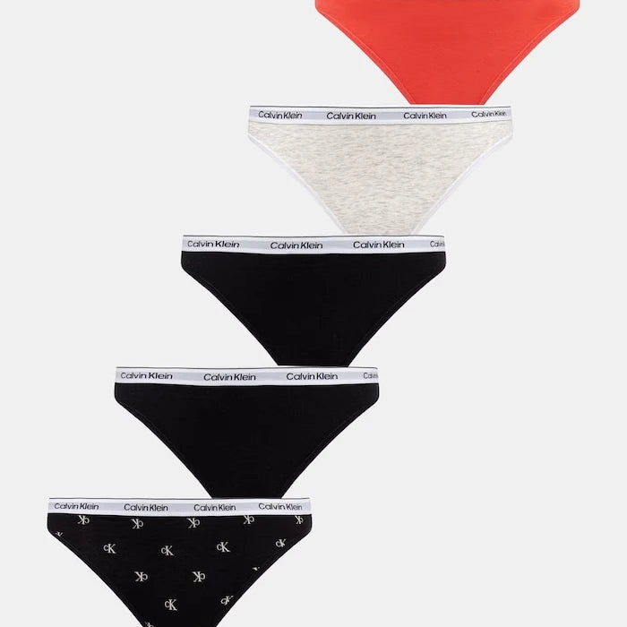 Calvin Klein Underwear pamuklu elastan kadın bikini 5'li