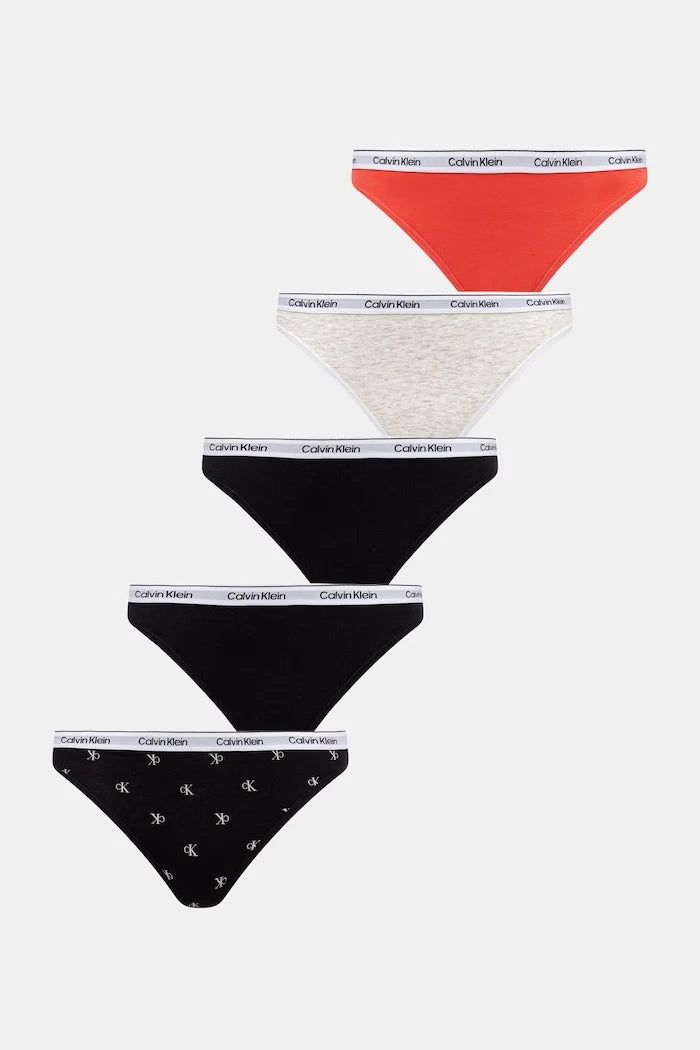 Calvin Klein Underwear pamuklu elastan kadın bikini 5'li