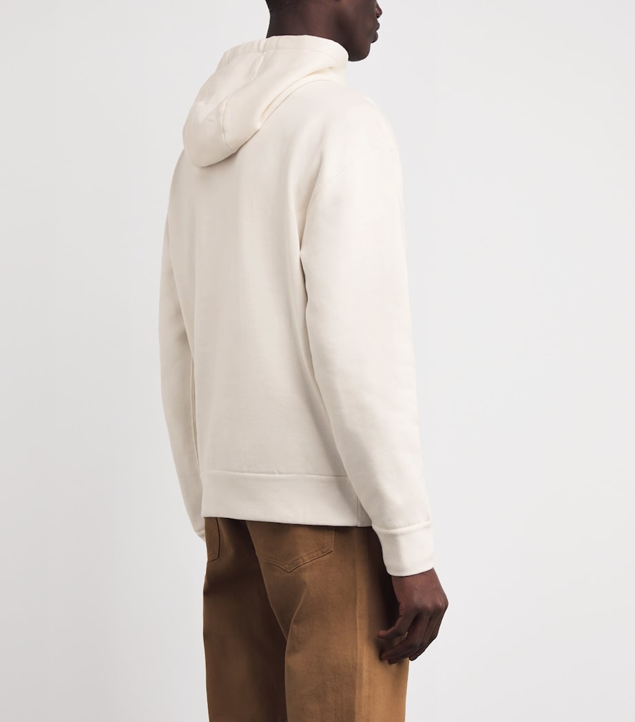 Ralph Lauren Purple Label Ivory Cotton-Cashmere Polo Bear Hoodie