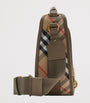 Burberry Beige Small Canvas Check B Clip Messenger Bag