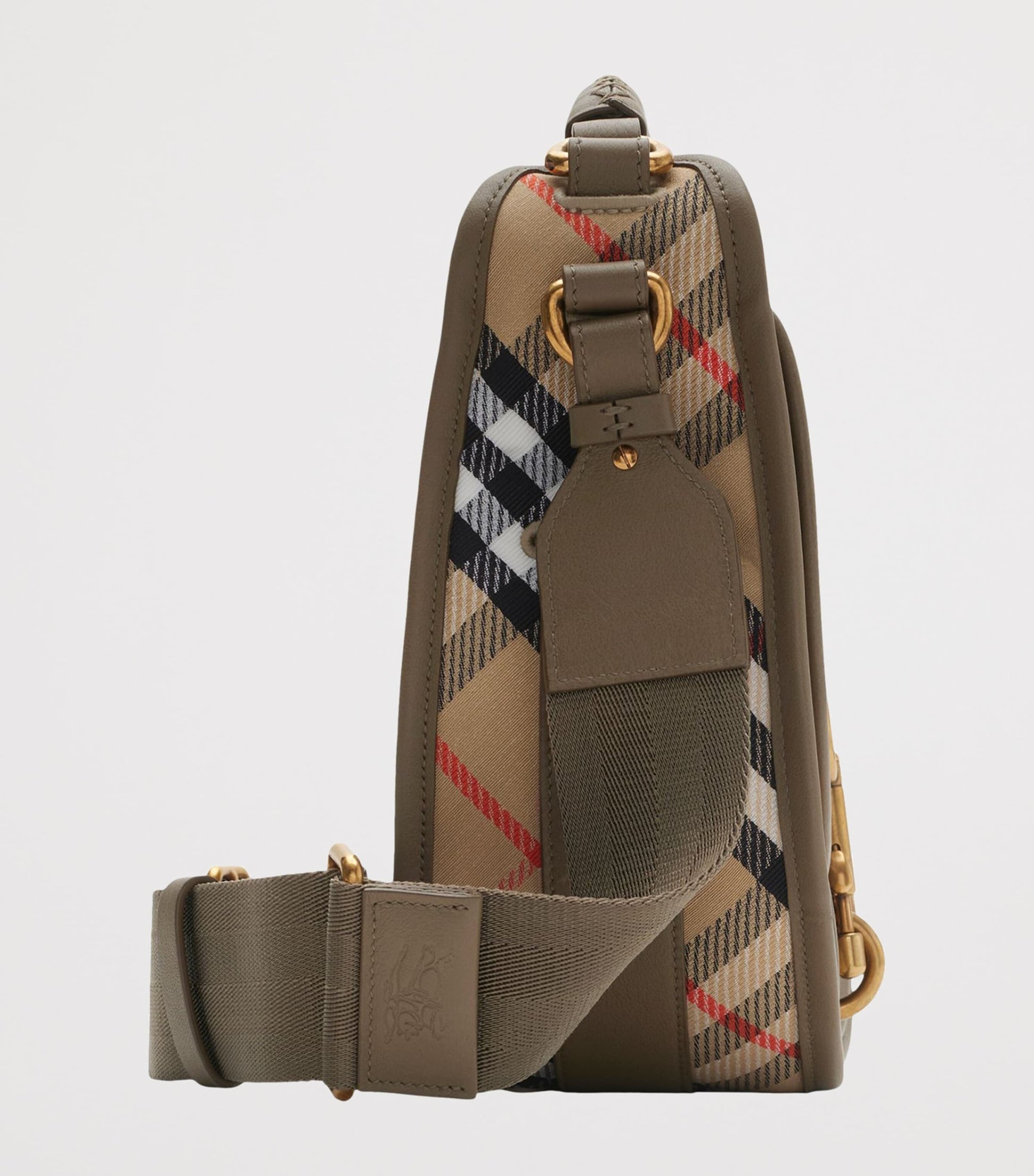Burberry Small Canvas Check B Clip Messenger Bag