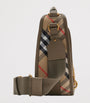 Burberry Beige Small Canvas Check B Clip Messenger Bag