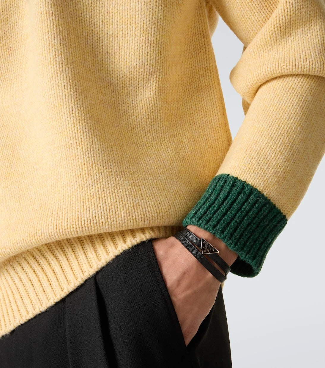 Prada - Logo Saffiano leather bracelet