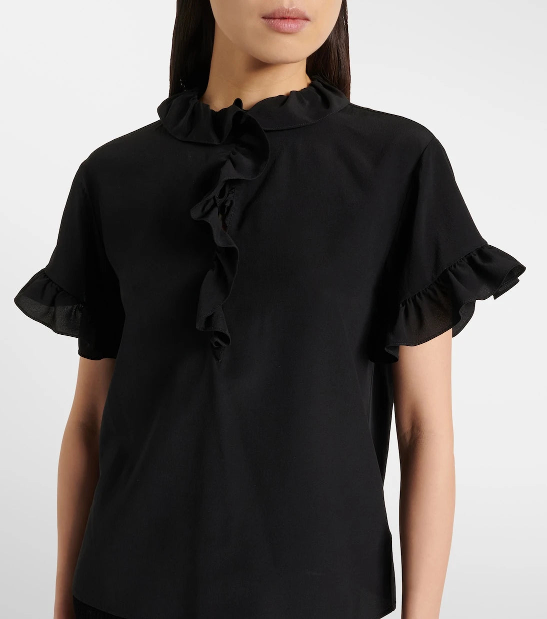 Chloé - Ruffled silk crêpe de chine top