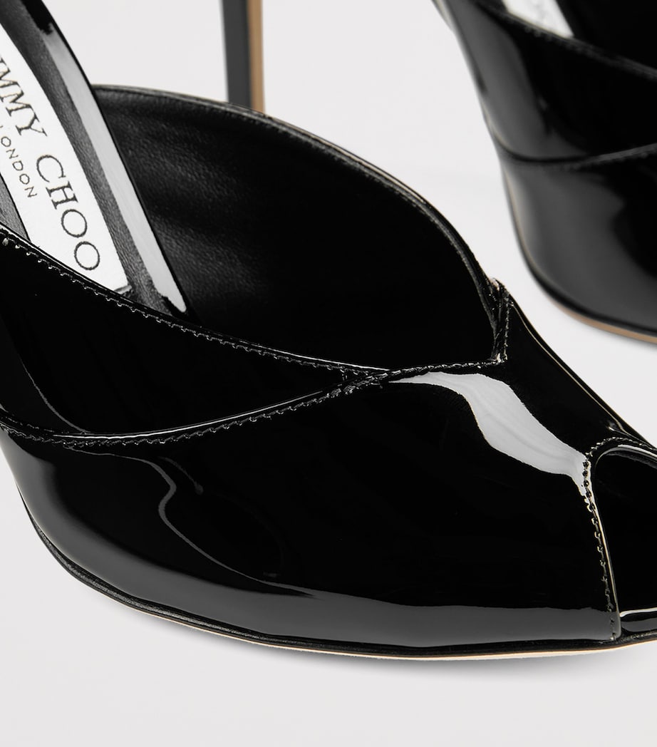 Jimmy Choo Black Brigitte 100 Patent Leather Mules
