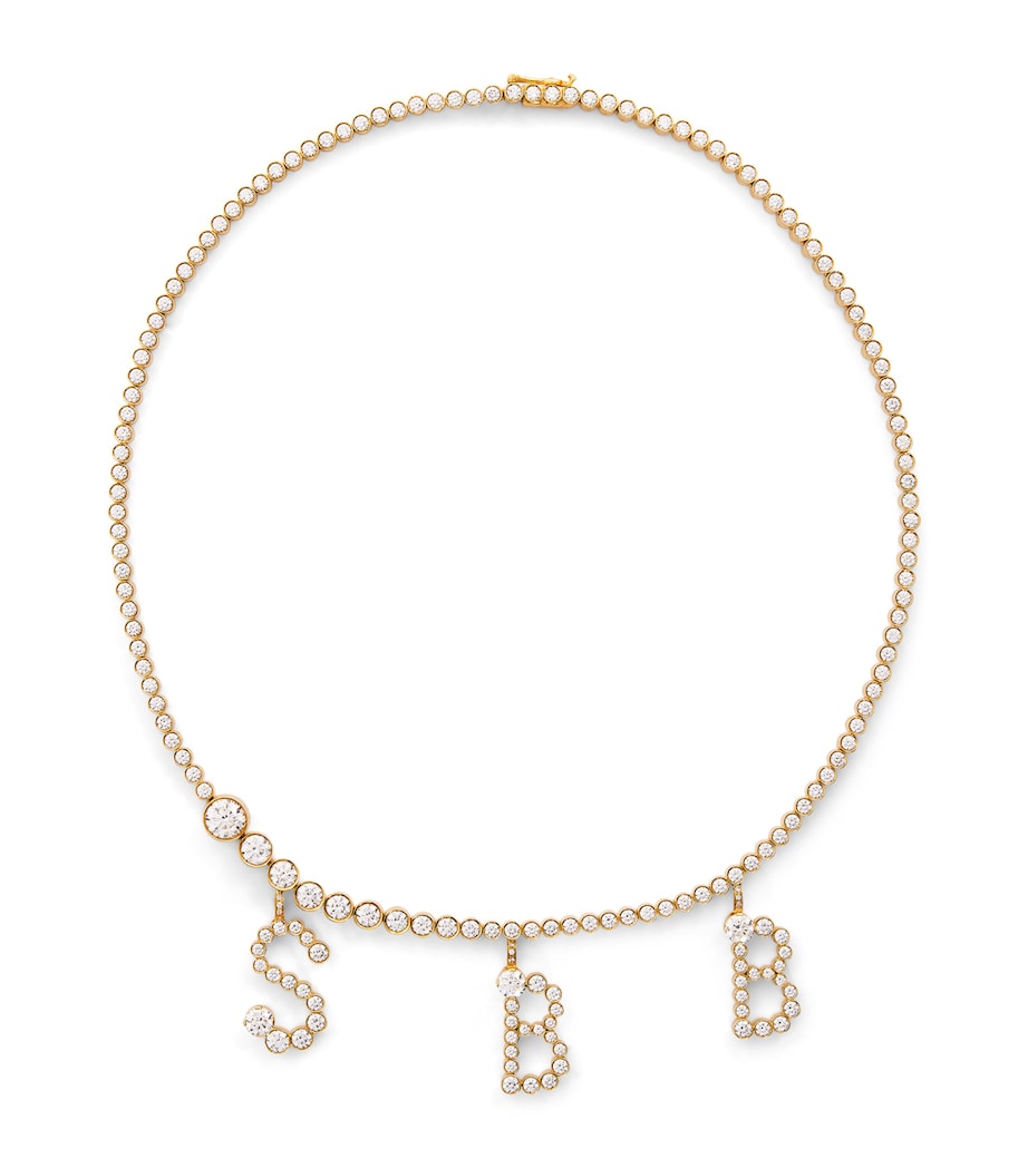 Yellow Gold and Diamond Collier de Lettre Royale Necklace