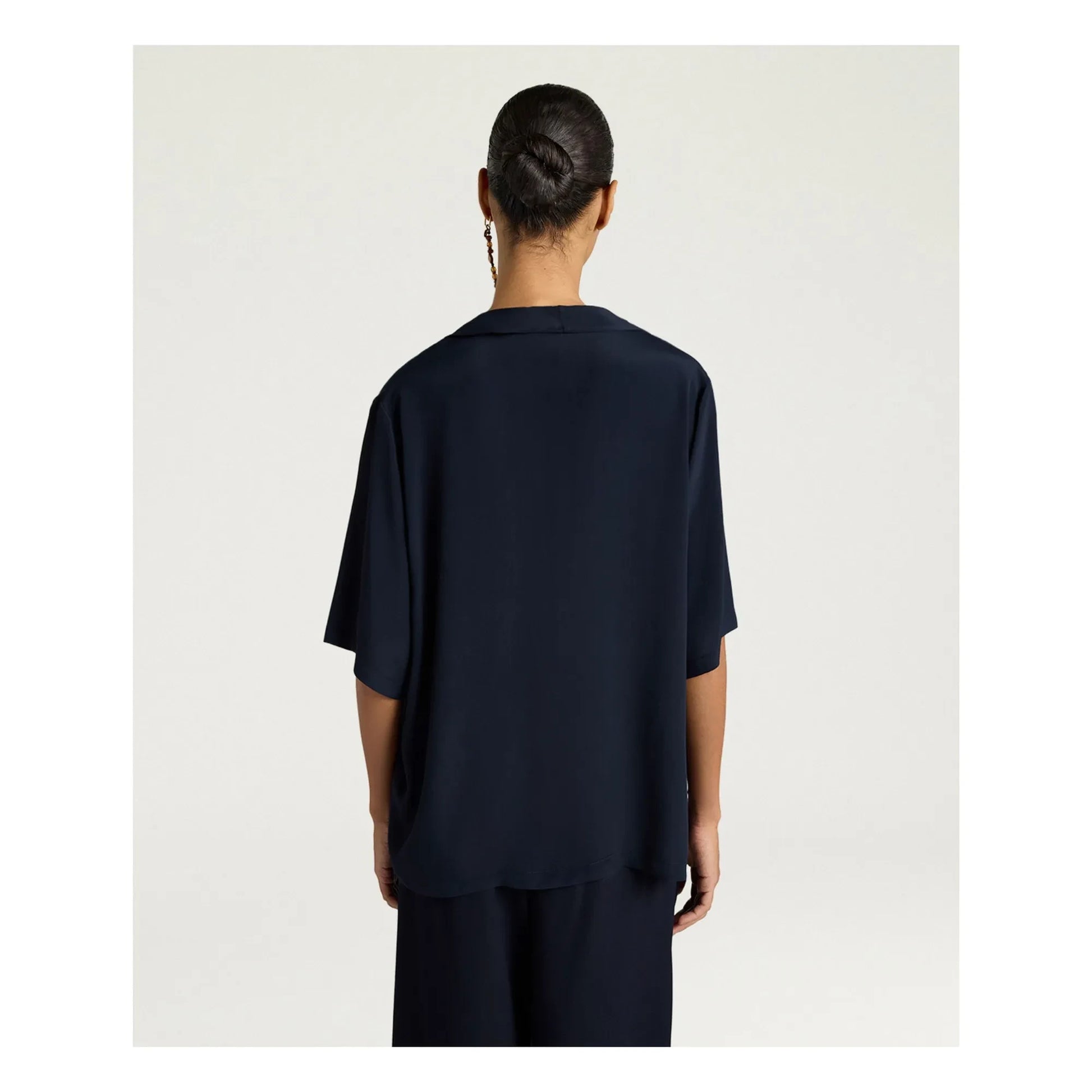 Momoni - Salvia short-sleeve blouse | Navy blue