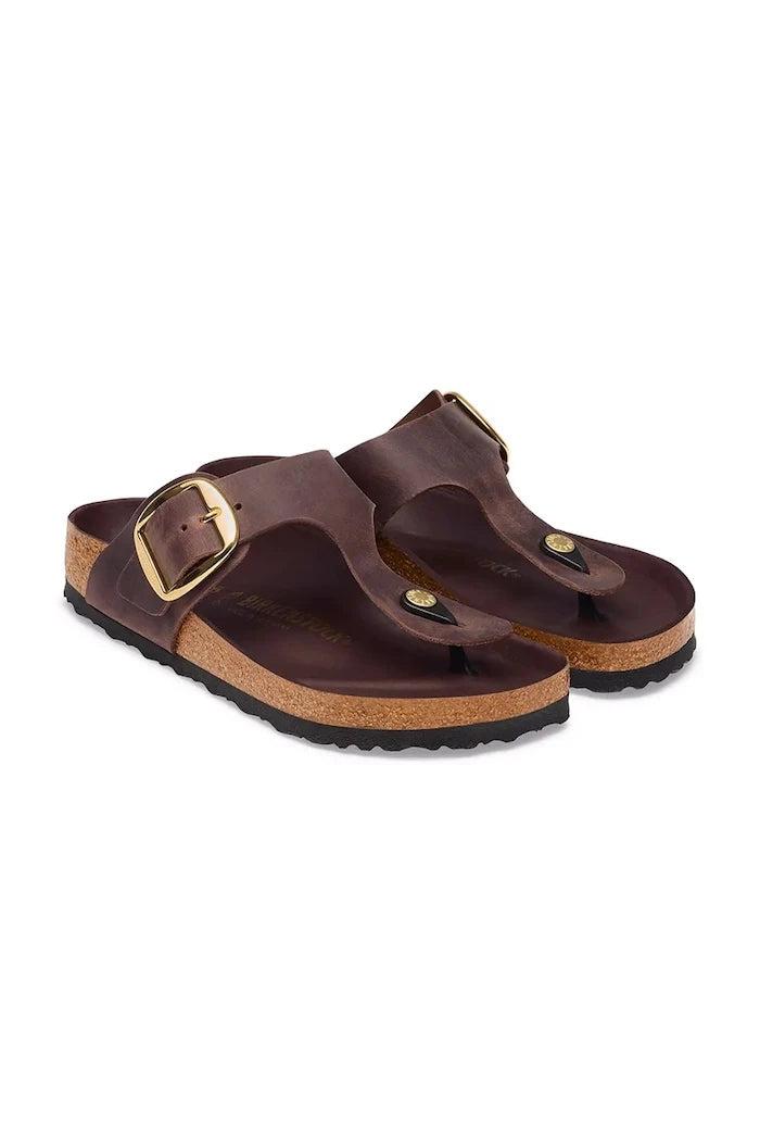 Birkenstock Kadın Deri Terlik Gizeh Big Buckle Oiled Leather