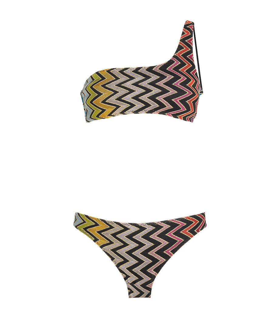 Missoni Multi Zigzag One-Shoulder Bikini