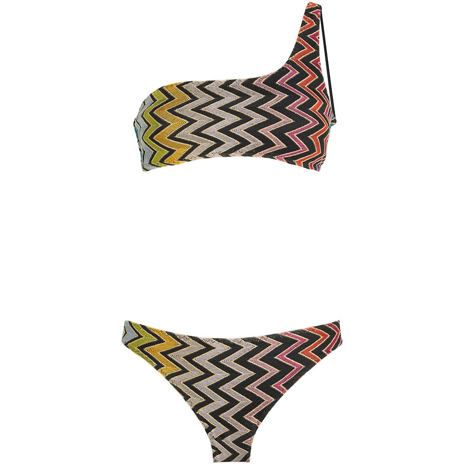 Missoni Multi Zigzag One-Shoulder Bikini