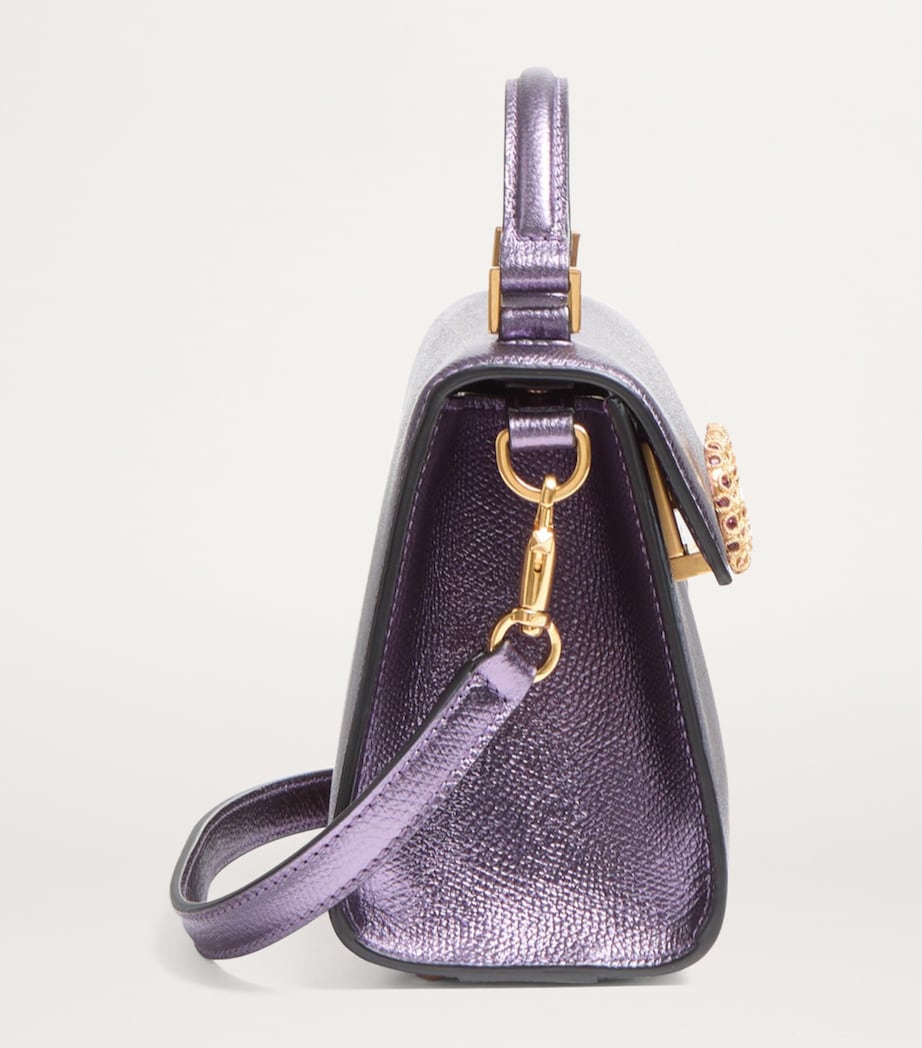 Purple Mini Calf Leather VSLING Top-Handle Bag