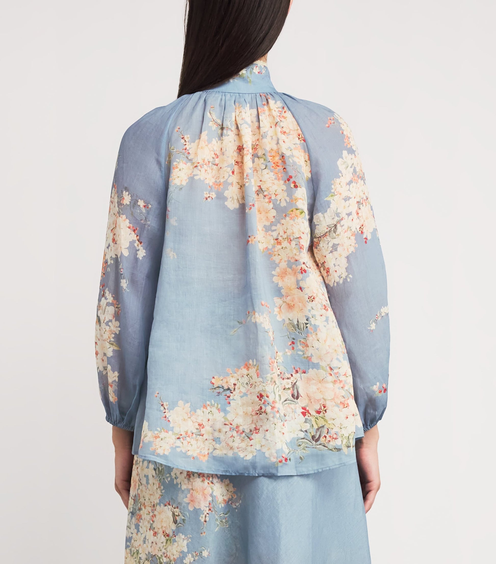 Zimmermann Blue Ramie Cascadian Billow Blouse