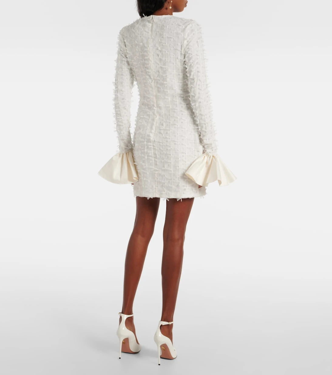Rotate - Bridal bow-detail mesh minidress