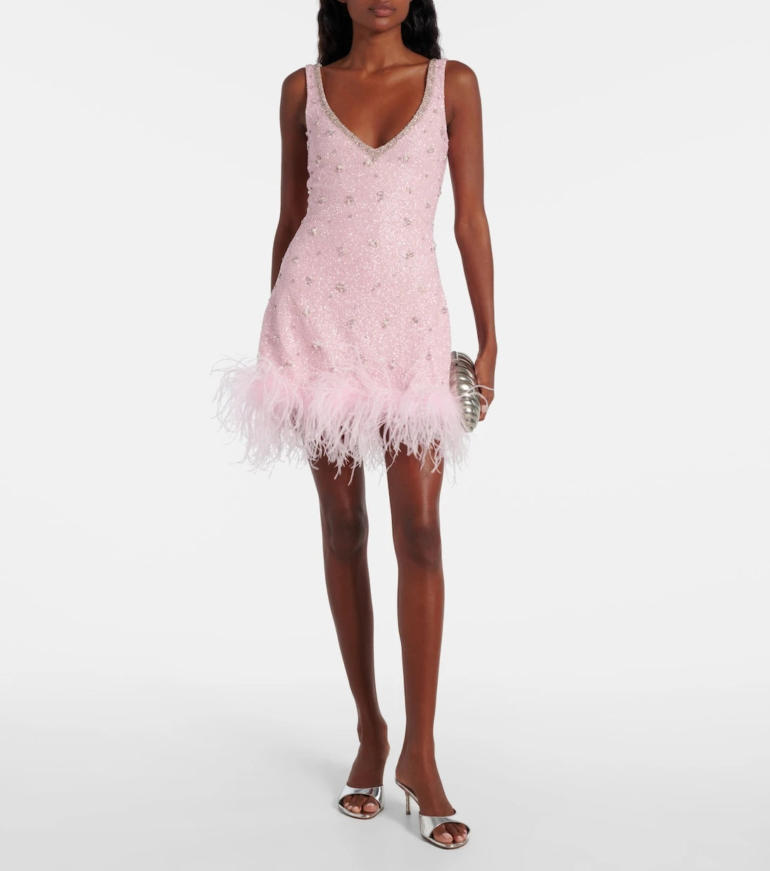 Clio Peppiatt - Coralina crystal-embellished minidress
