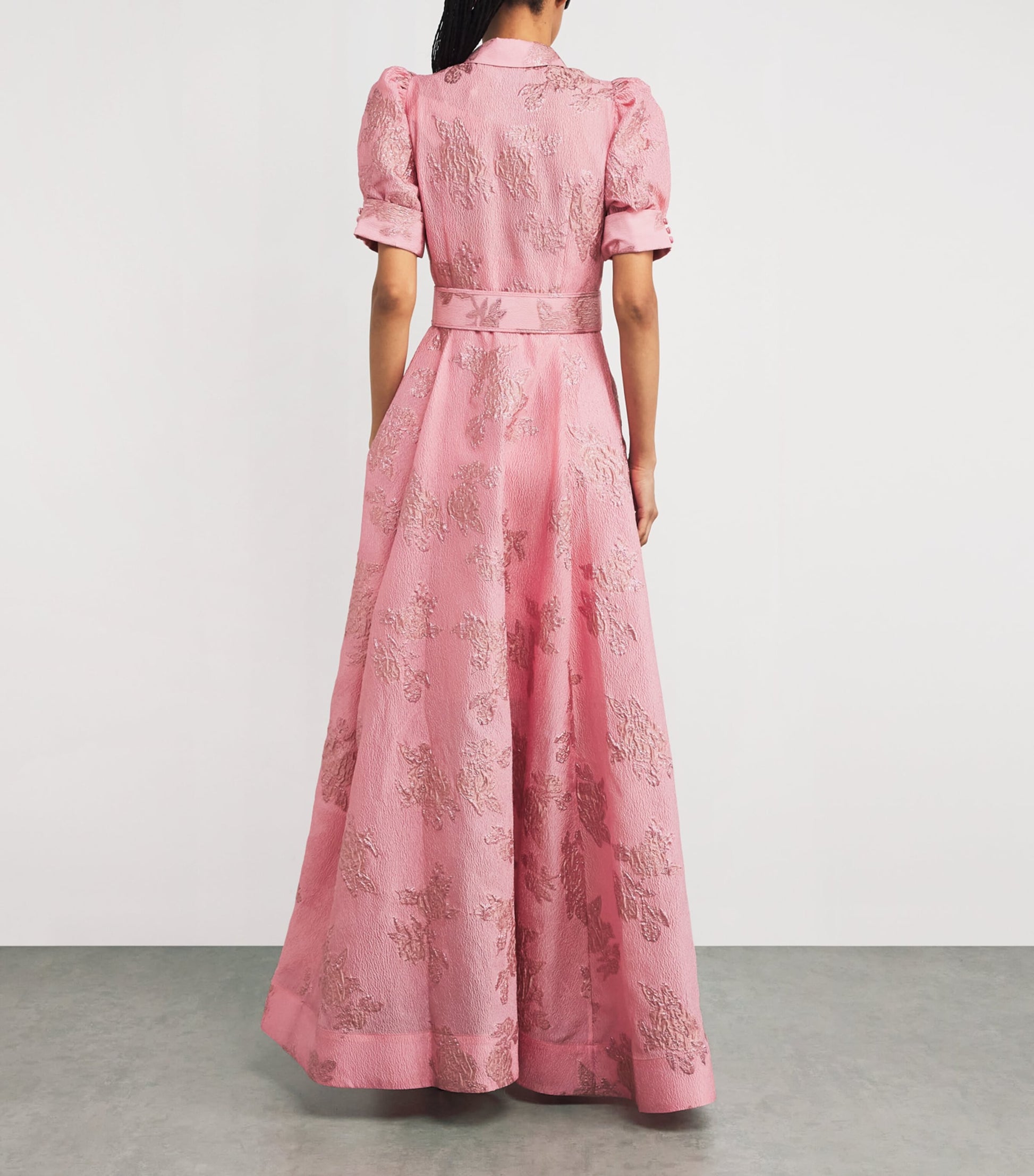 Pink Belted Annette Button Gown
