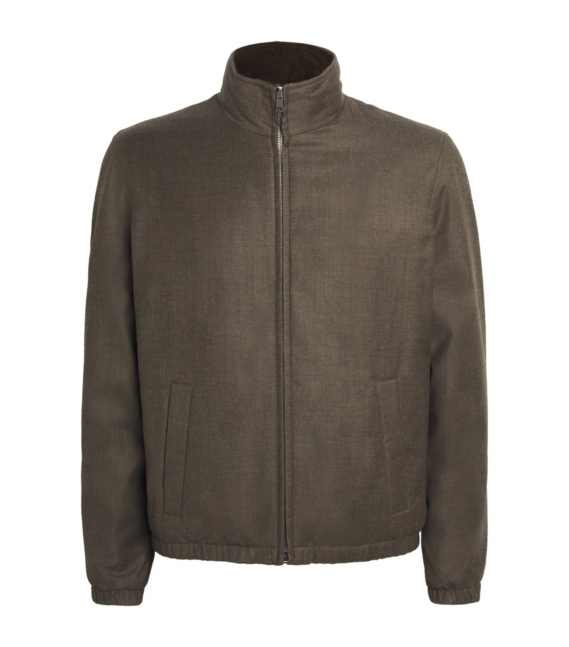 Yves Salomon Brown Down Wool-Silk Storm System Mink-Trim Jacket