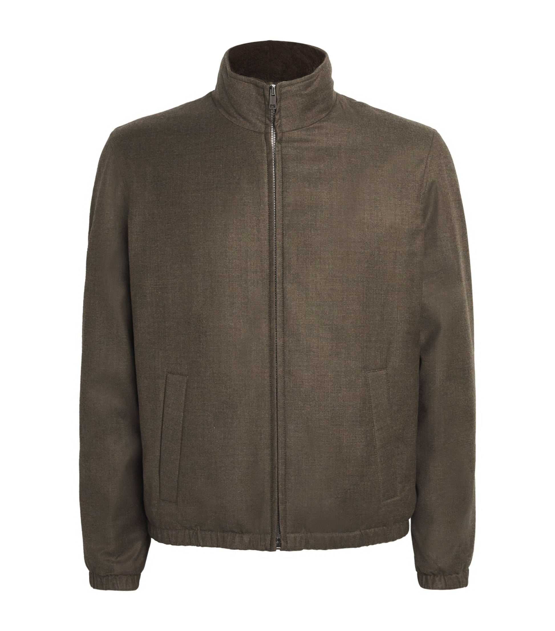 Yves Salomon Brown Down Wool-Silk Storm System Mink-Trim Jacket