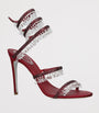 Burgundy Satin Chandelier Heeled Sandals 105