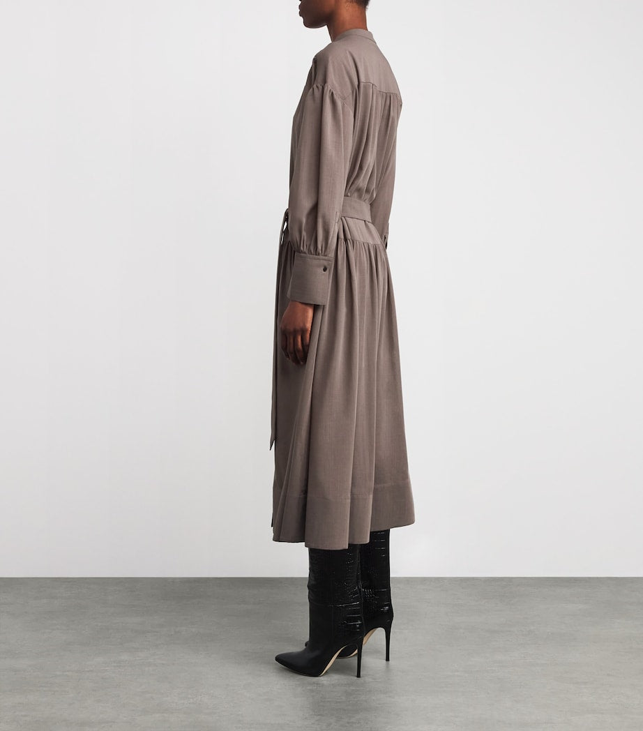 Wool-Blend Emma Midi Dress MUSHROOM