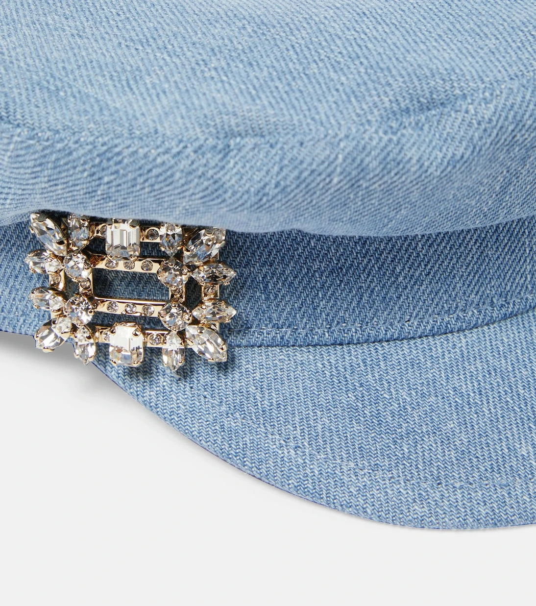 Roger Vivier - Broche Vivier denim flat cap