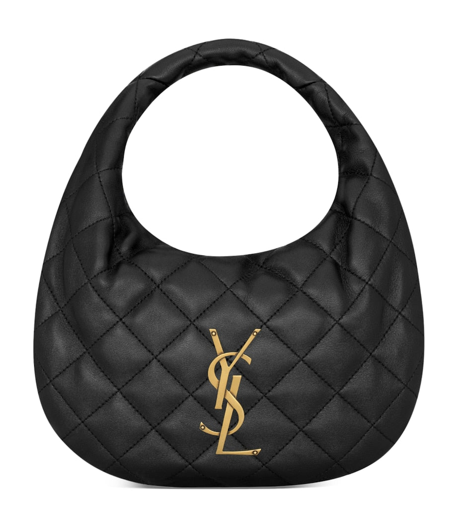 Saint Laurent Black Icarino Quilted Top-Handle Bag