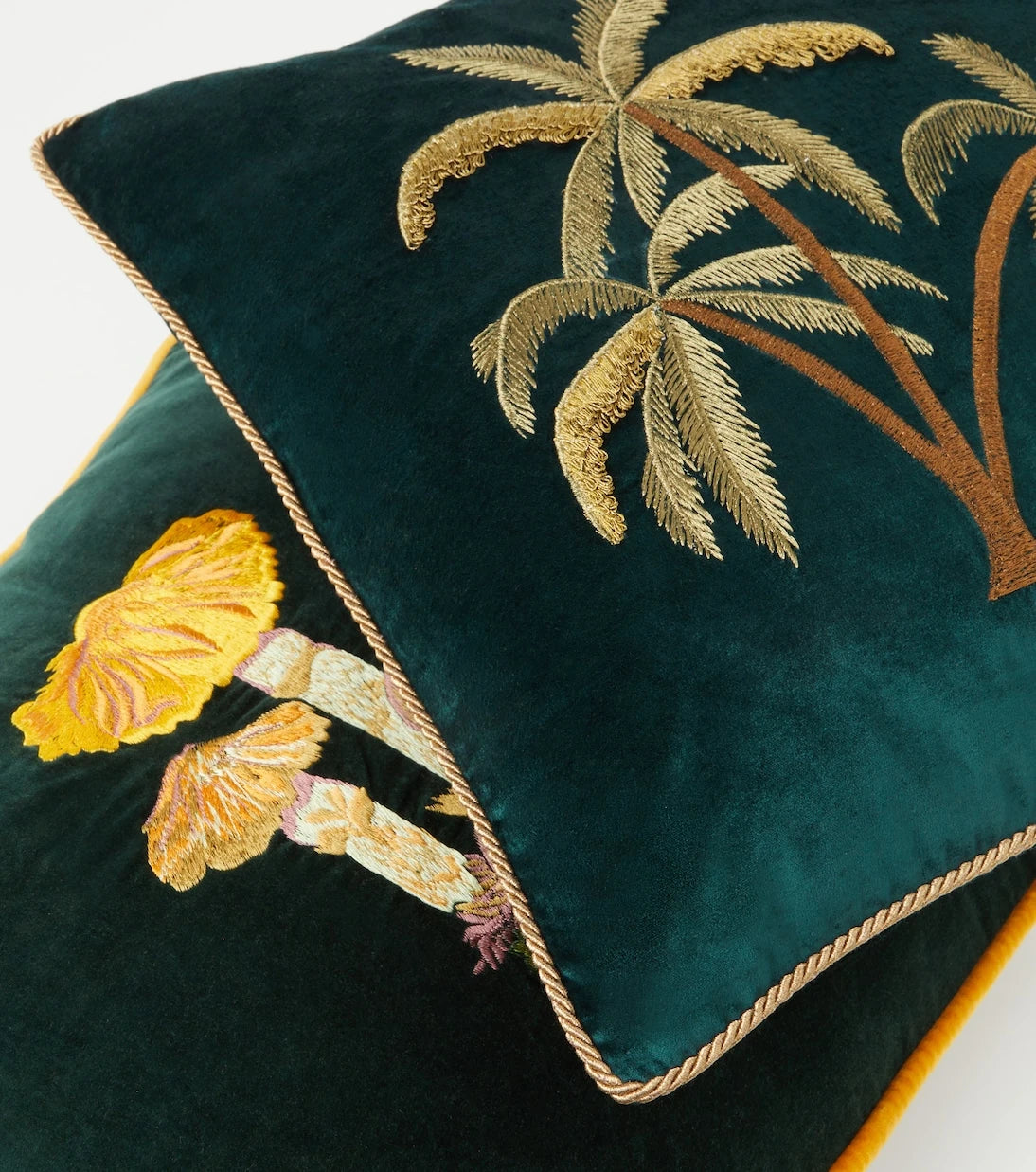 Les-Ottomans - Mushroom cotton velvet cushion