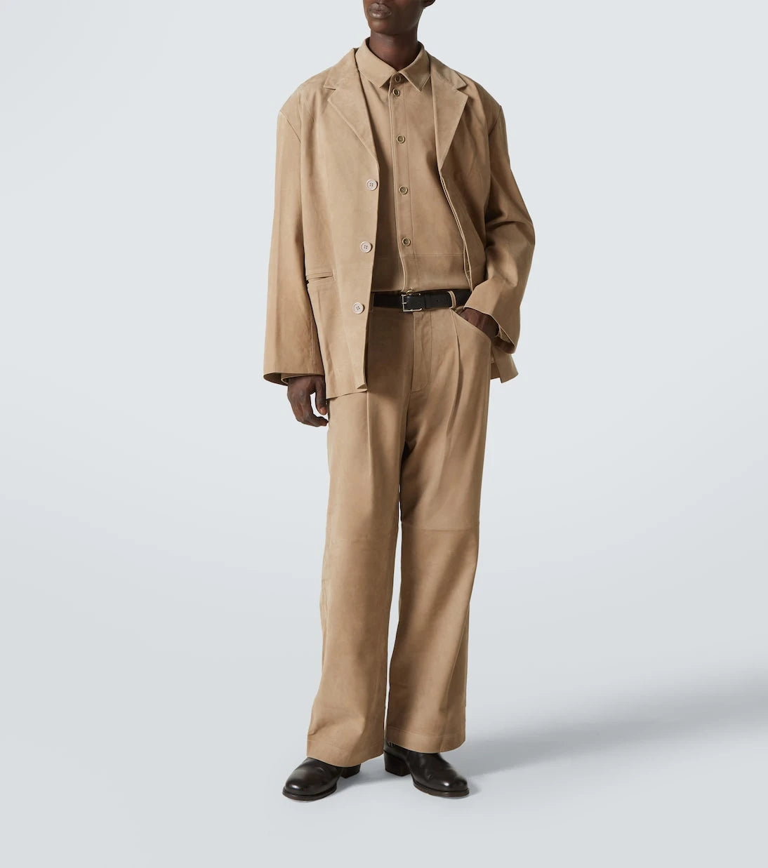 Entire Studios - DC mid-rise pleated suede wide-leg pants