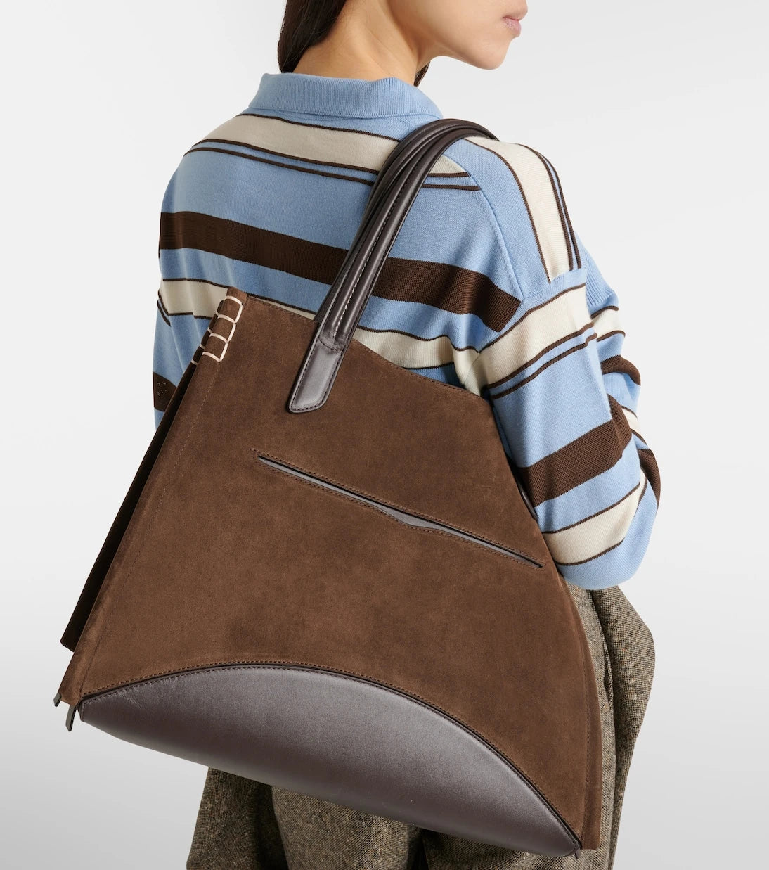 JW Anderson - Loafer Cabas Large suede tote bag