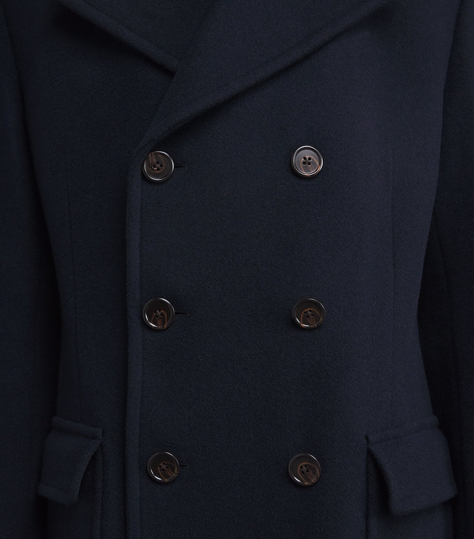Polo Ralph Lauren Navy Wool-Blend Polo Soft Tailored Peacoat