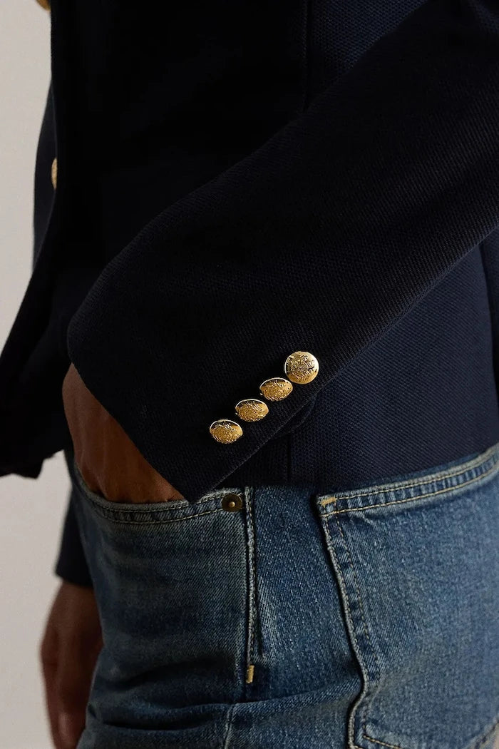 Lauren Ralph Lauren pamuklu ve elastan karışımlı kruvaze ceket