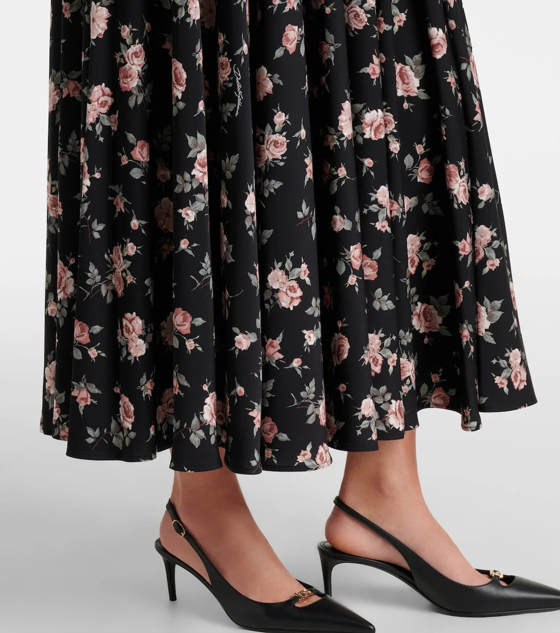 Dolce&Gabbana - Floral silk-blend charmeuse maxi skirt