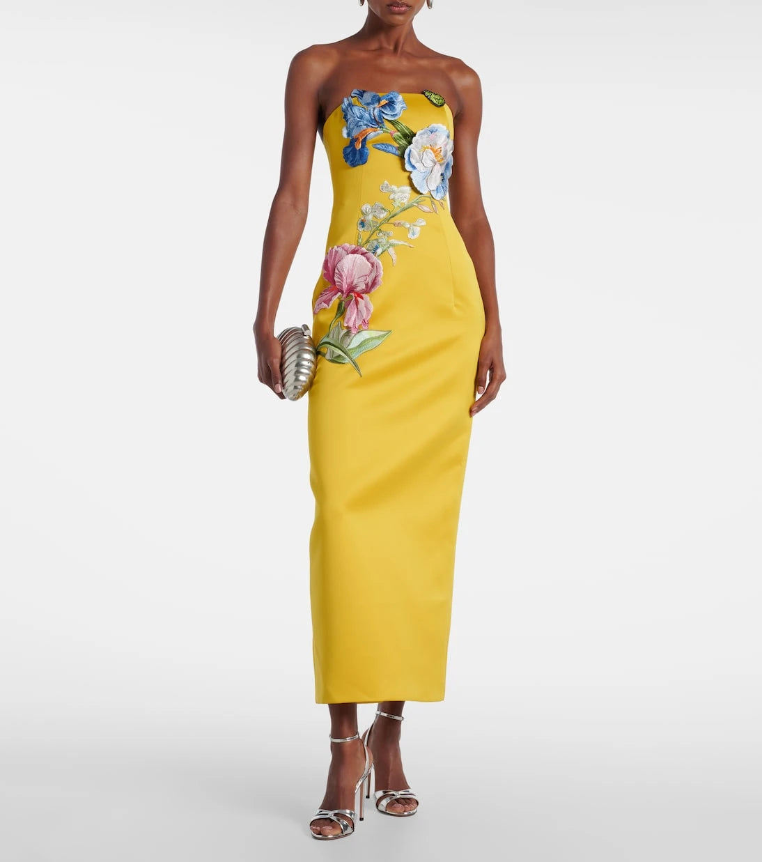 Leo Lin - Rayna floral-appliqué bustier dress