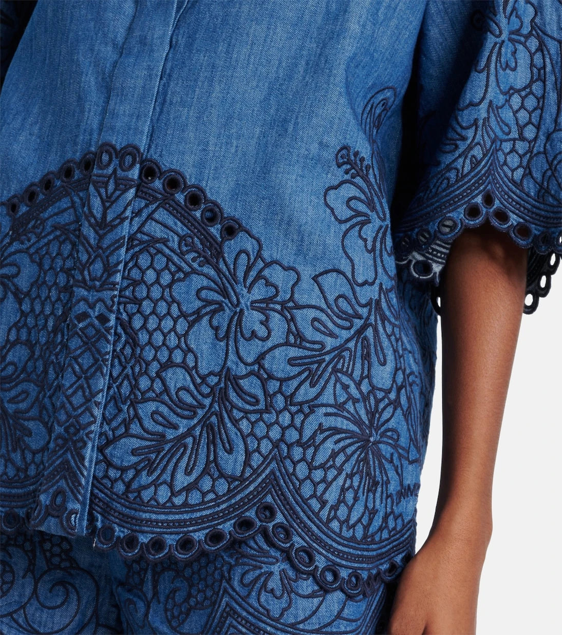 Zimmermann - Coco embroidered denim shirt