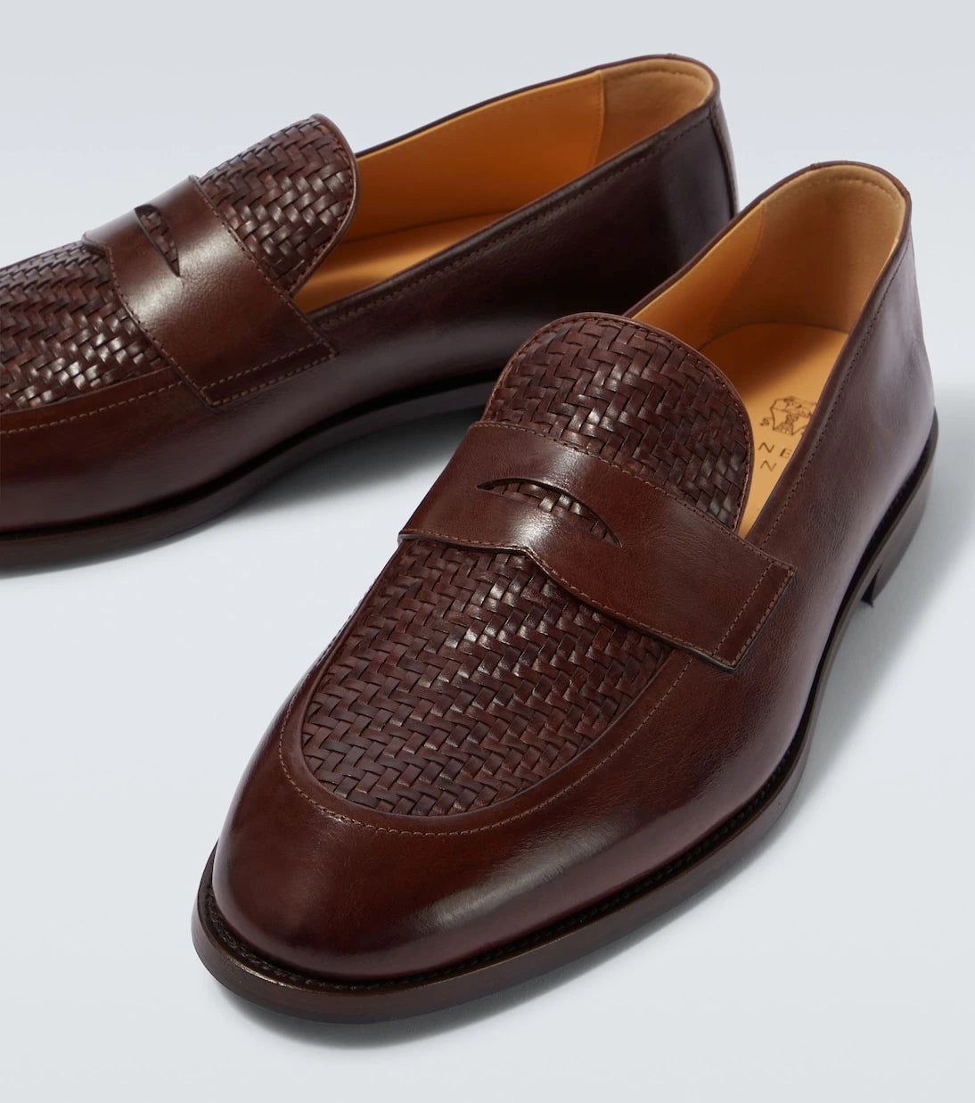 Brunello Cucinelli - Woven leather penny loafers