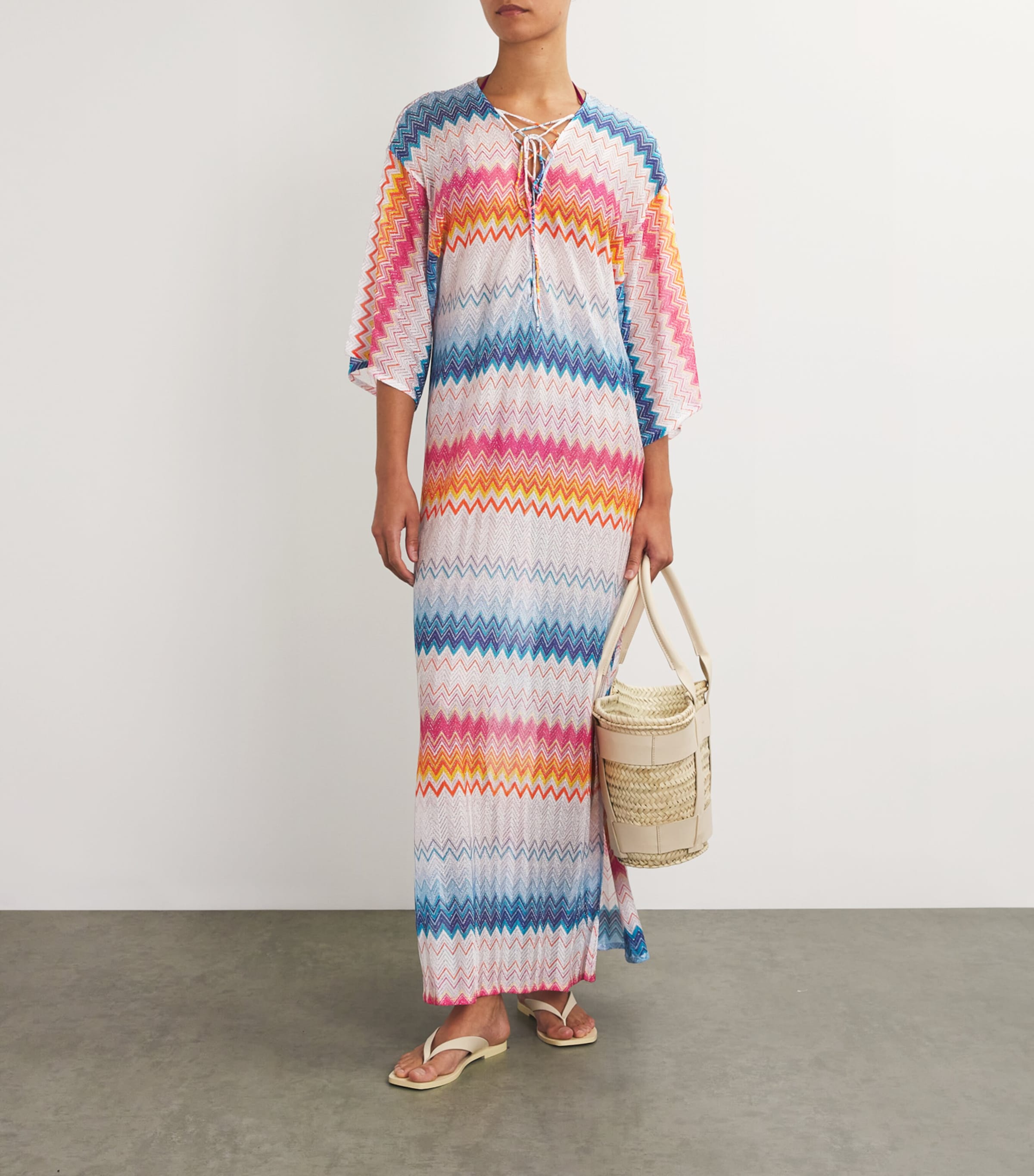 Missoni Multi Zigzag V-Neck Kaftan