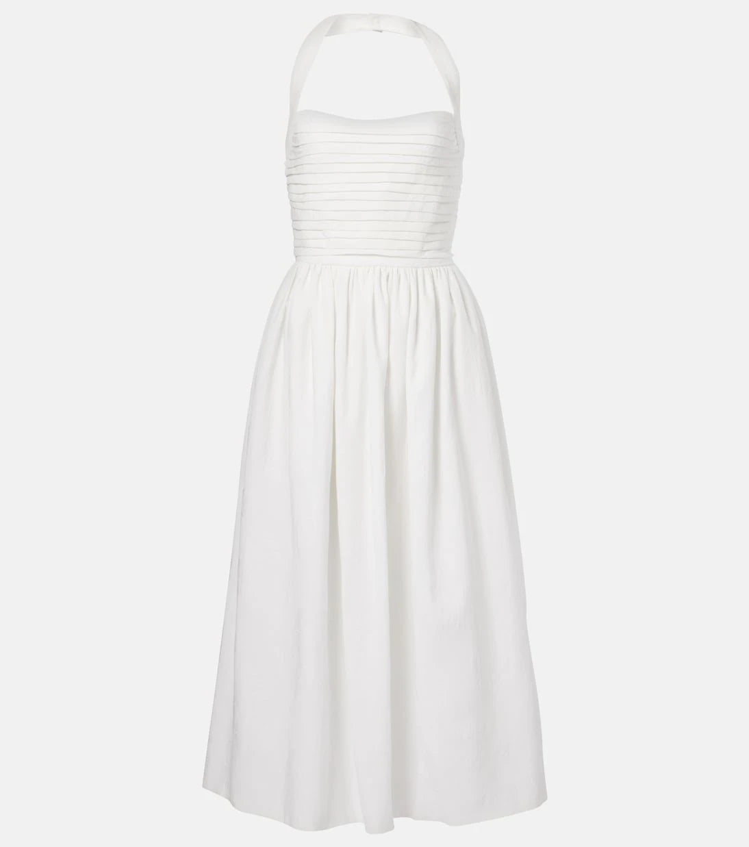 Markarian - Leia ruched embroidered cotton midi dress