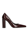 Alaïa Burgundy Leather Point-Toe Pumps 90