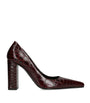 Alaïa Burgundy Leather Point-Toe Pumps 90